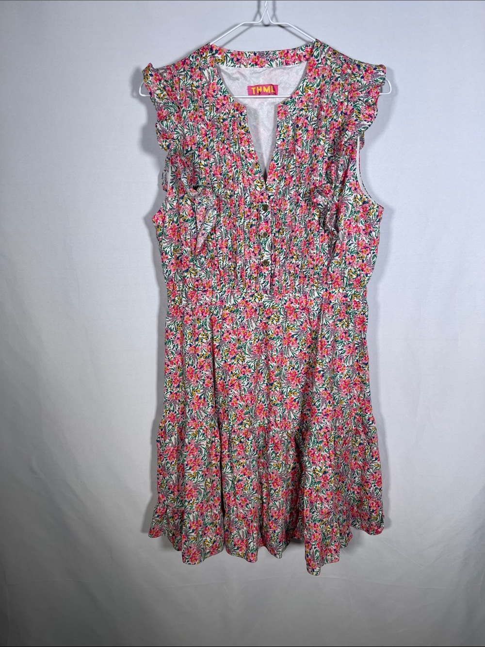 THML WOMENS PINK FLORAL MINI DRESS MEDIUM
